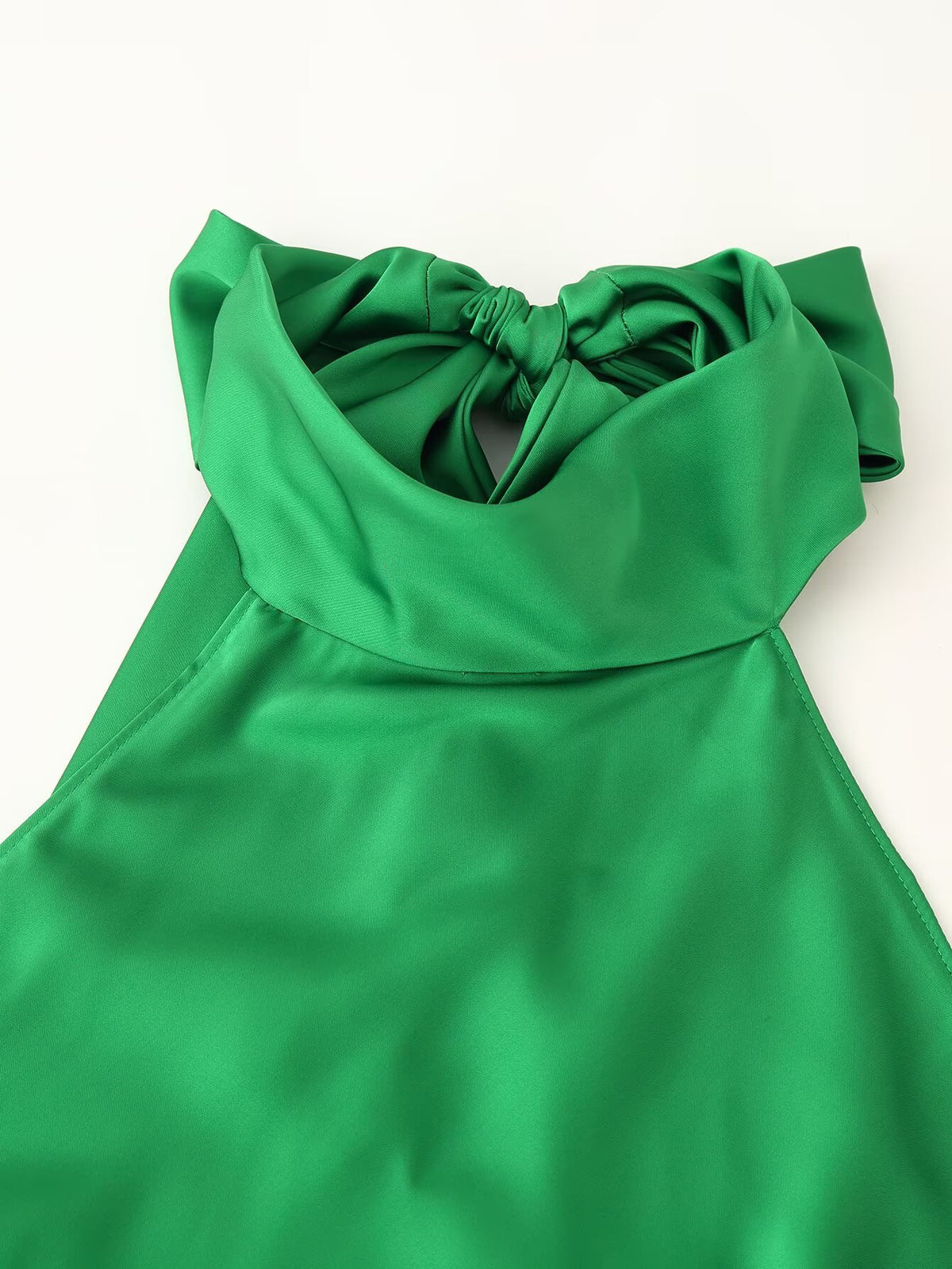 Silk Satin Textured Bow Maxi Dress