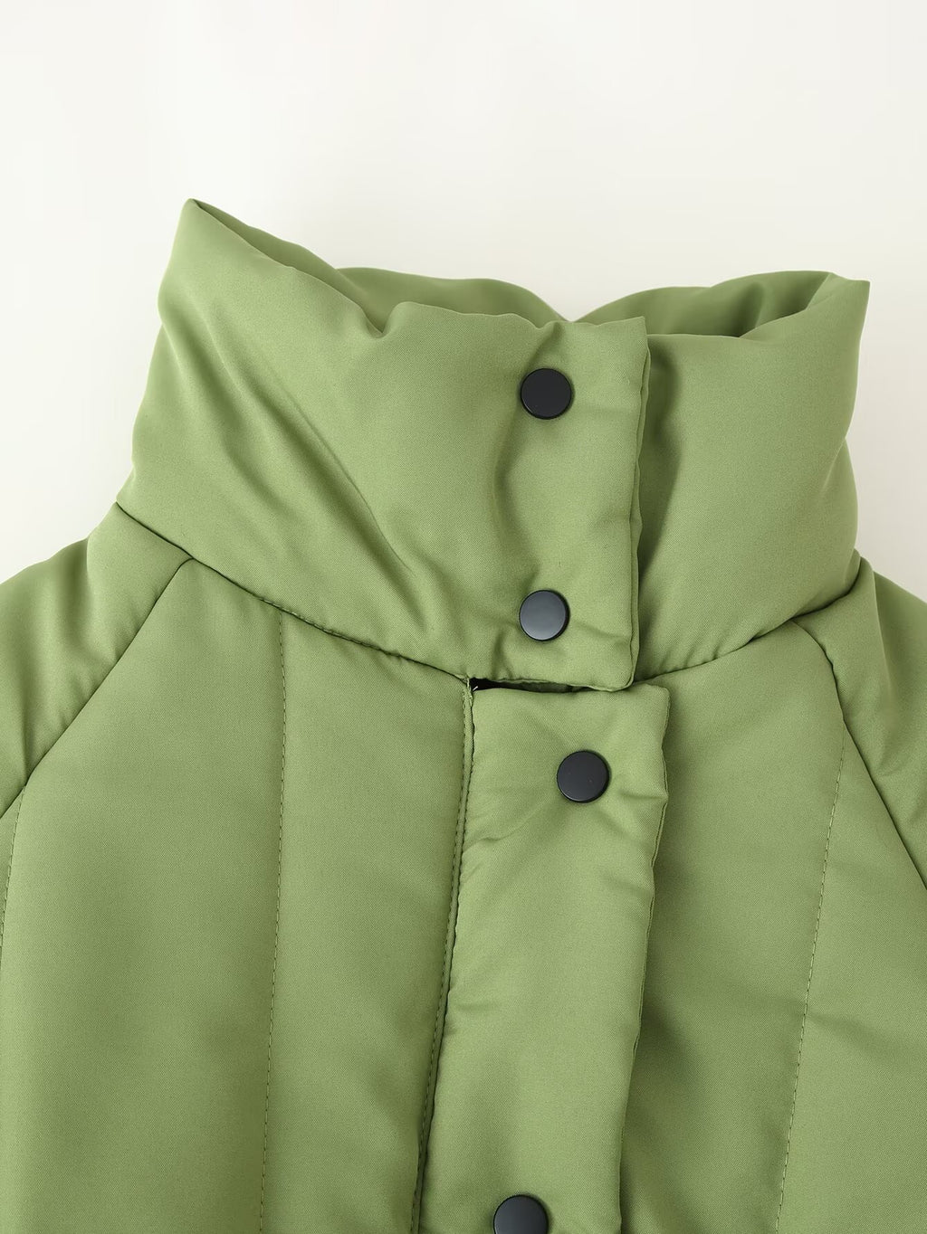 Vertical Quilting Snap Button Loose Padded Coat