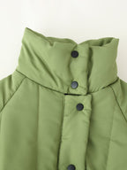 Vertical Quilting Snap Button Loose Padded Coat