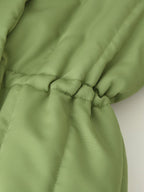 Vertical Quilting Snap Button Loose Padded Coat