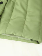 Vertical Quilting Snap Button Loose Padded Coat