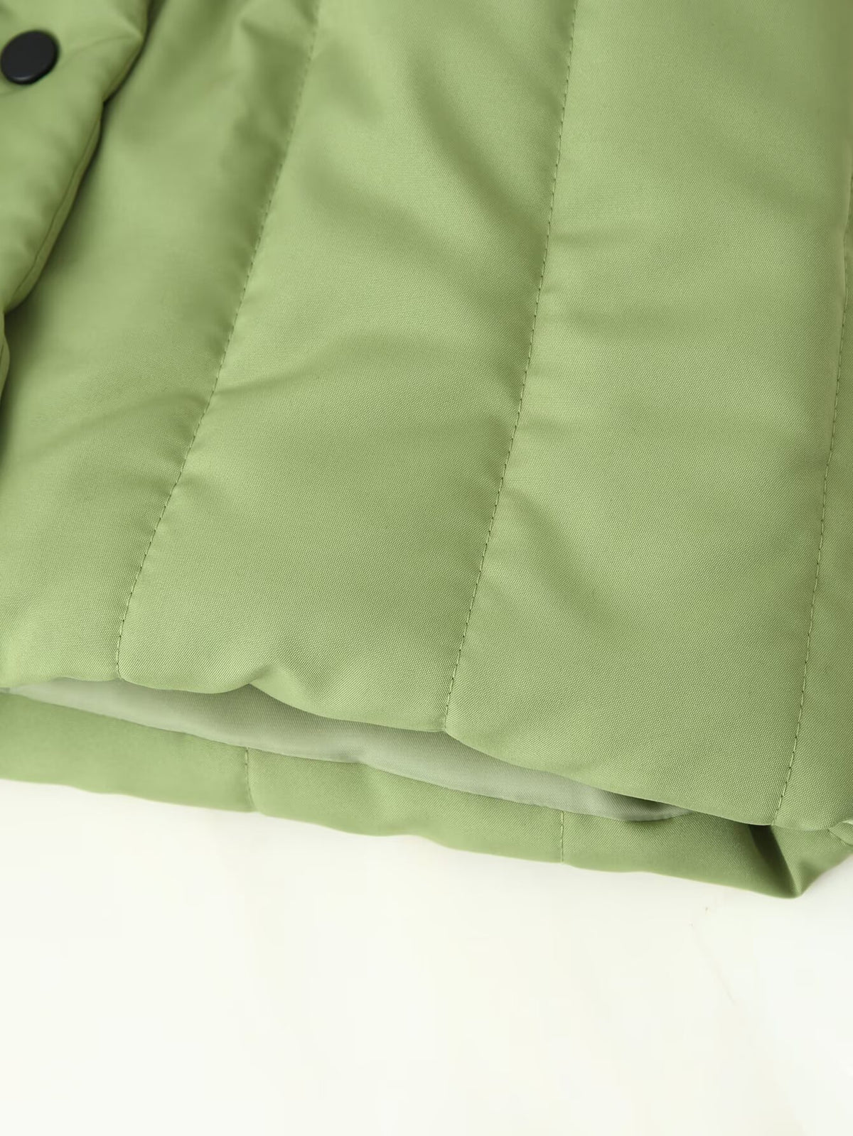 Vertical Quilting Snap Button Loose Padded Coat