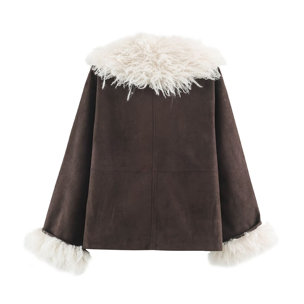 Faux Shearling Suede Jacket