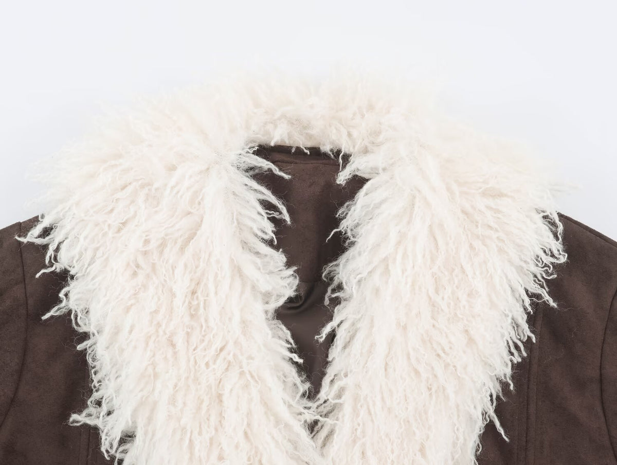 Faux Shearling Suede Jacket