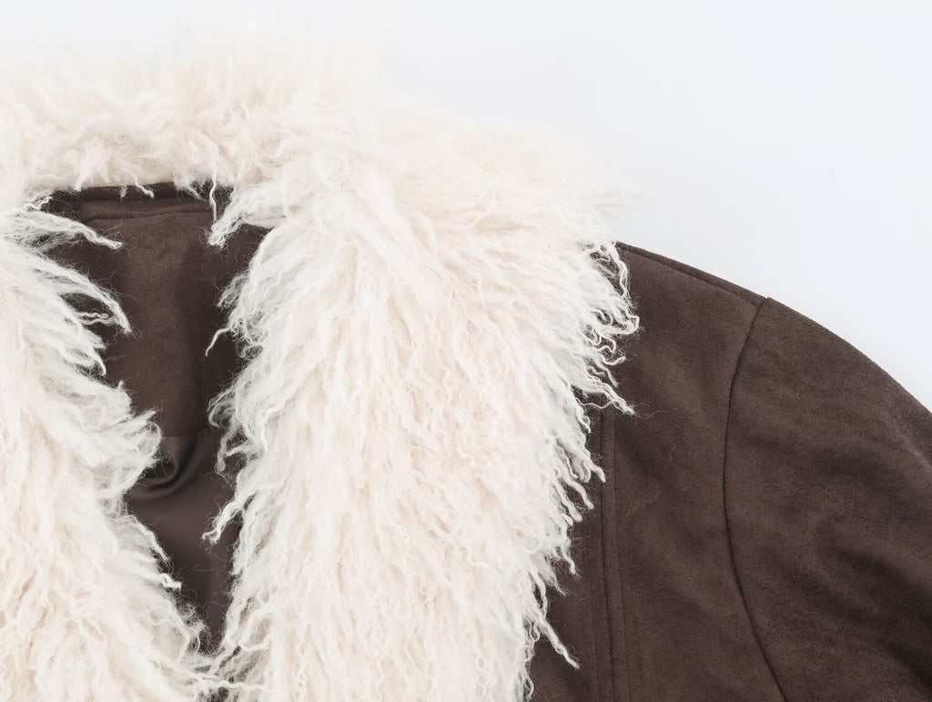 Faux Shearling Suede Jacket