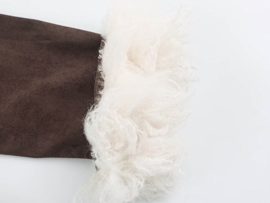 Faux Shearling Suede Jacket