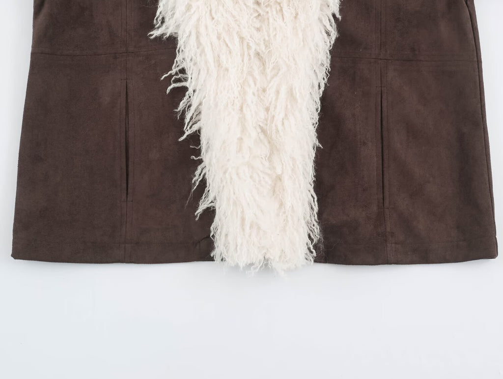 Faux Shearling Suede Jacket