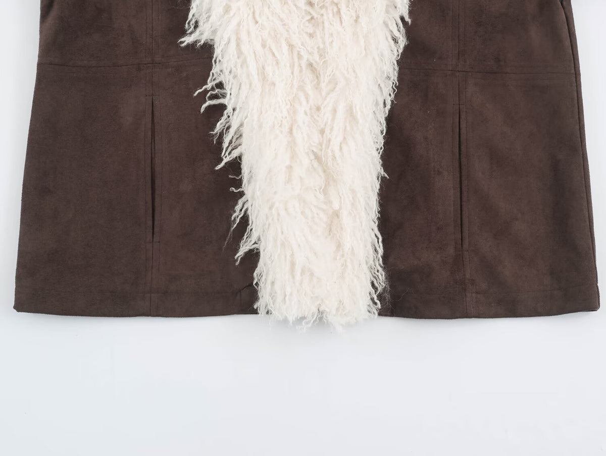 Faux Shearling Suede Jacket