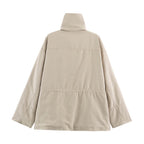 Retro Stand-Collar Utility Jacket