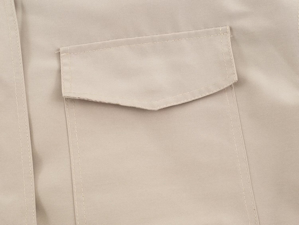 Retro Stand-Collar Utility Jacket