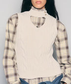 Women's Twisted Knit Cutout Top