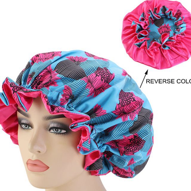Kids Ankara-print satin-style sleep bonnet