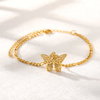 18K gold-color butterfly stainless steel bracelet