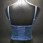 Women's Denim Tube Top Niche Tassel Rhinestone Camisole Outer Wear With Chest Pad Trendy Women Disco Top