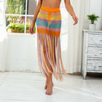 Modern at Hand Crocheting Beach Split Tassel Color A line Skirt