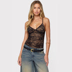 Sheer lace-trim camisole