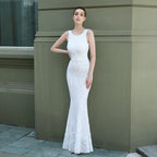 Women's Sequin Fishtail Evening Maxi Dress