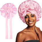 Bow-tie satin-style adjustable sleep bonnet