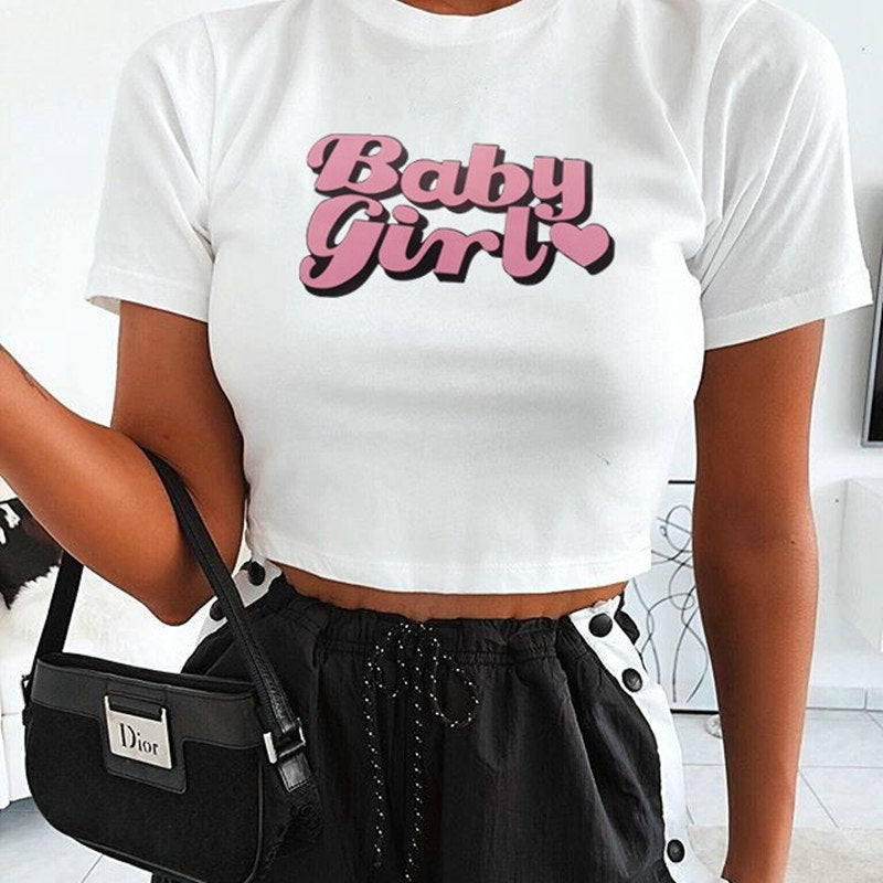 Women's Baby Girl Graphic Cropped T-Shirt