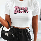Women's Baby Girl Graphic Cropped T-Shirt