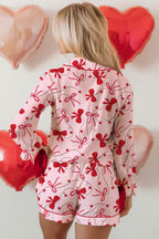 Red Bow-Print Valentine Pajama Set