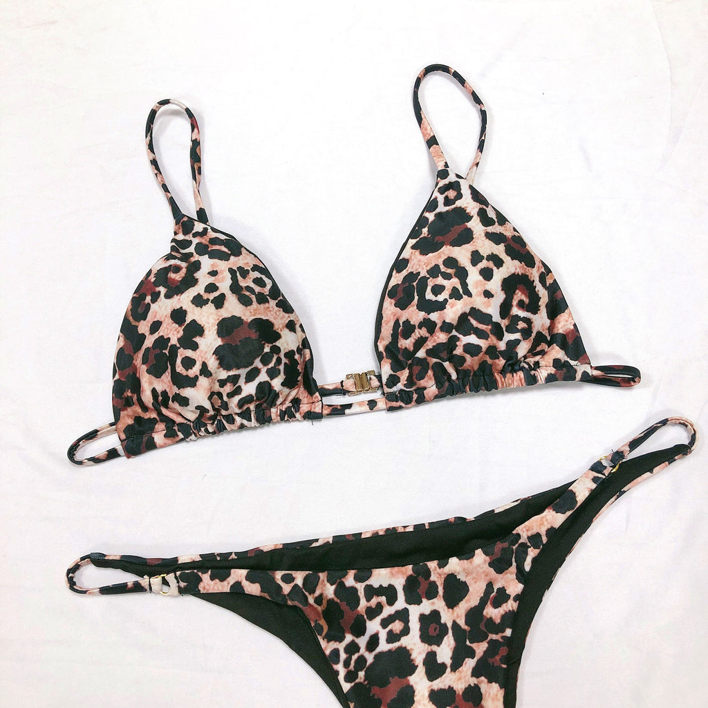 Leopard Print One-piece Swimwear