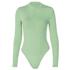 Long-sleeve Zipper Slim Fit Slim Looking Base Bodysuit Autumn