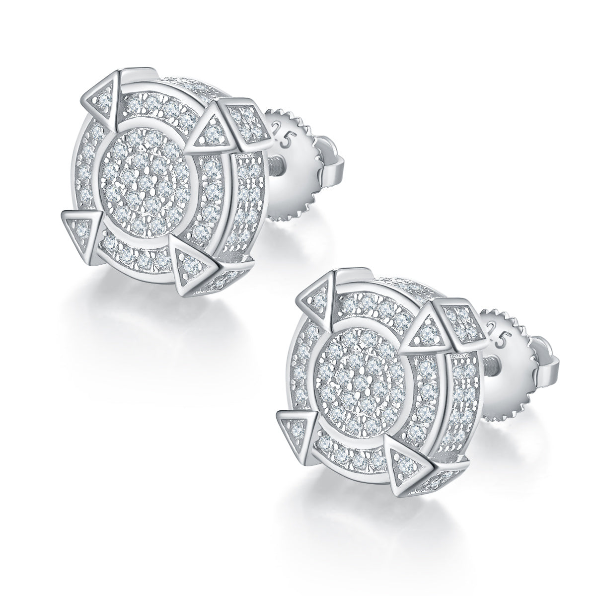 S925 silver moissanite geometric stud earrings