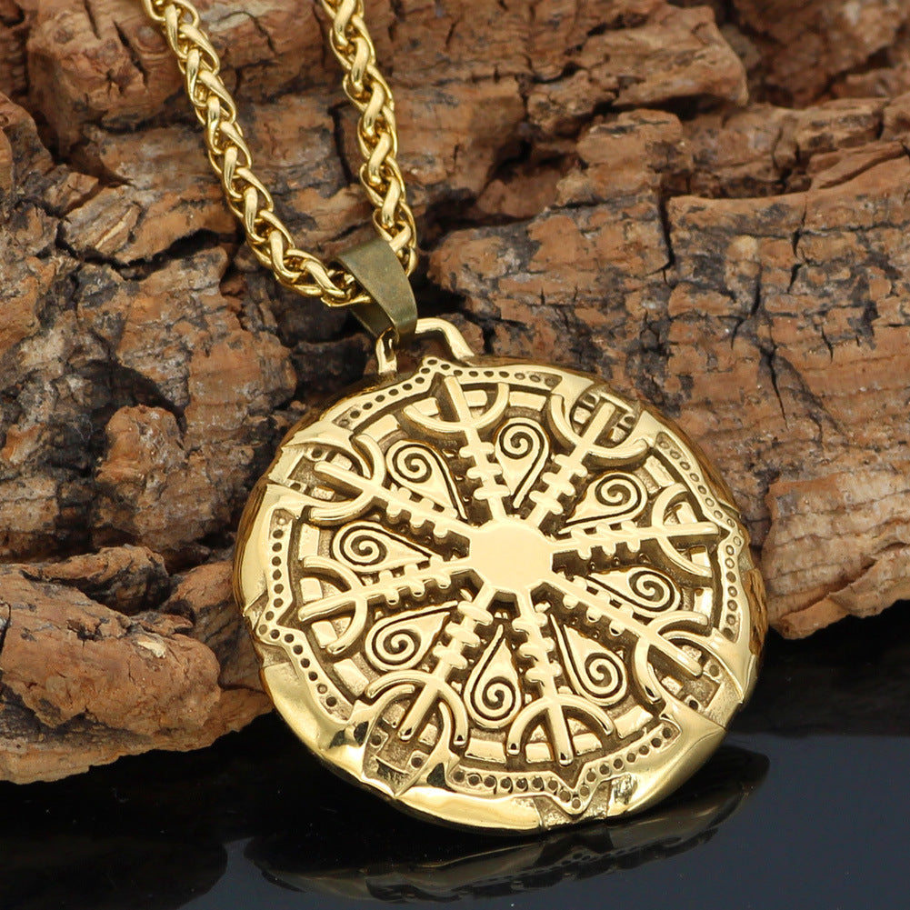 Viking rune stainless steel pendant necklace