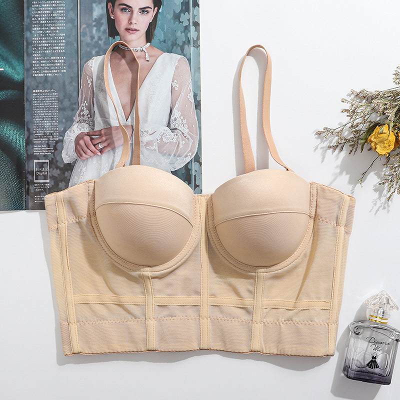 's Sports Bra Stretch Mesh Breathable Underwear Steel Ring Net