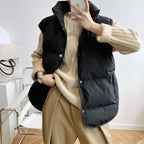 Short Quilted Down Cotton Vest