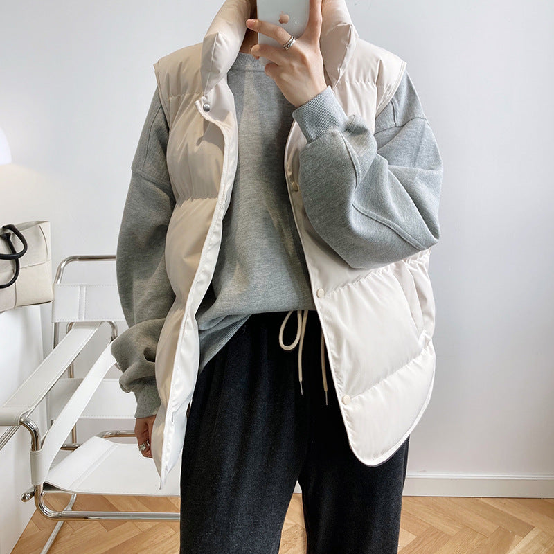 Short Quilted Down Cotton Vest