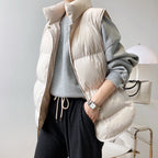 Short Quilted Down Cotton Vest
