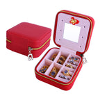 PU leather travel jewelry case with mirror
