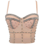 Women's Beaded Light Diamond Tube Top Shaping Outer Bra Shower Bar Performance Wear Push Up Heavy Industry Sling For Women