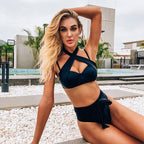 Split Solid Bikini Swimwear