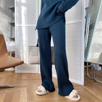 Women's Autumn Winter Fashionable With Side Slit Sweater Set Thickened
