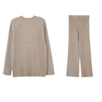 Women's Autumn Winter Fashionable With Side Slit Sweater Set Thickened