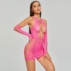Sexy Temptation Butterfly Sheath Dress Half Sleeve Suit Short Skirt