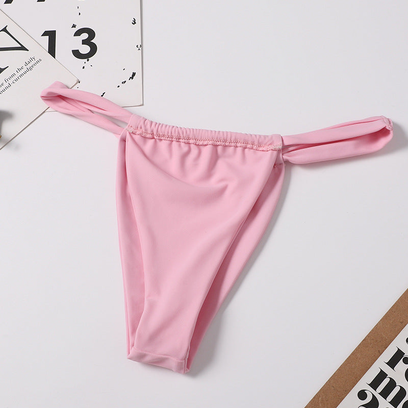 Split Solid Bikini Swimwear