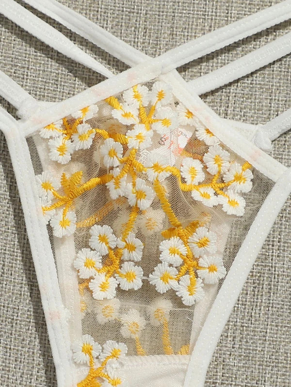 Embroidered Pattern Bra Lingerie