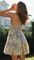 Cami Dress Printed Lace-Up Large Swing