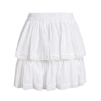 White ruffled lace skirt