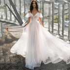 Lace V-Neck Cutout Short-Sleeve A-Line Maxi Dress