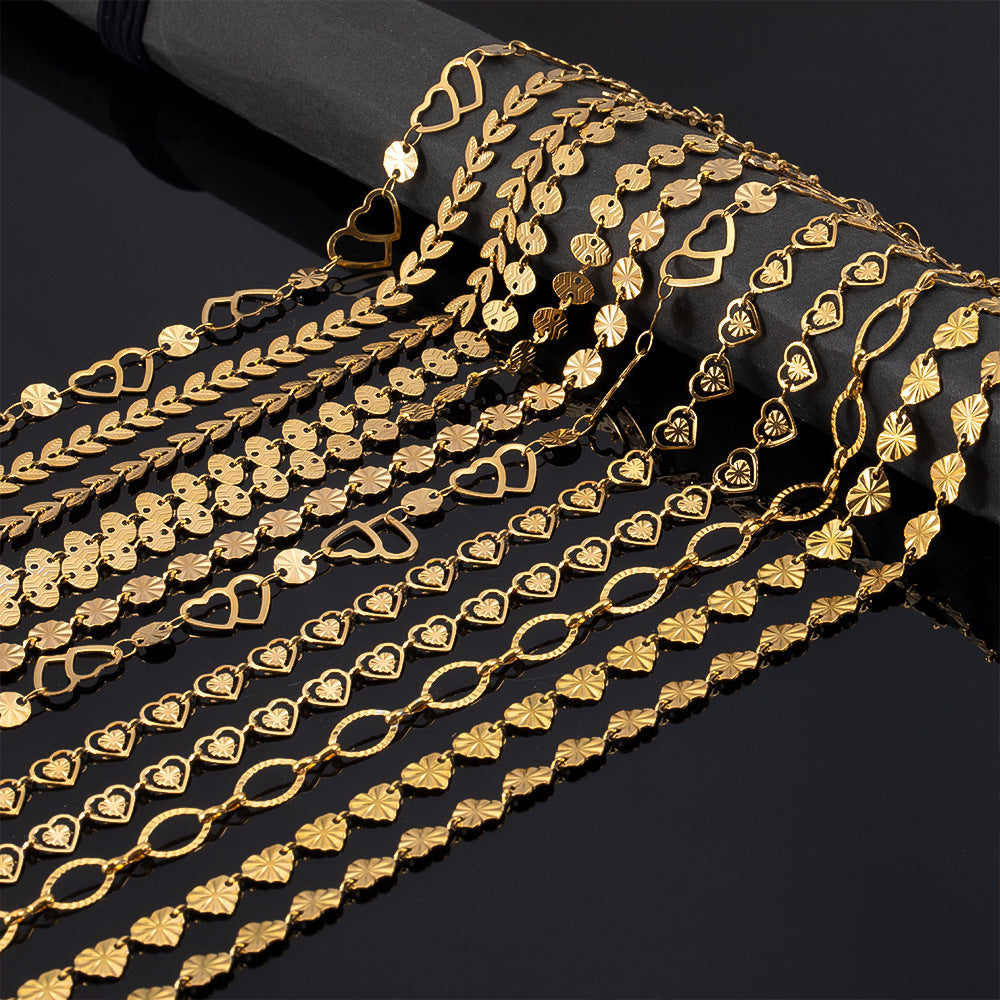 2 m gold-color stainless steel DIY jewelry chain