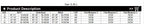 Swimwear size chart table with measurements by size and cup