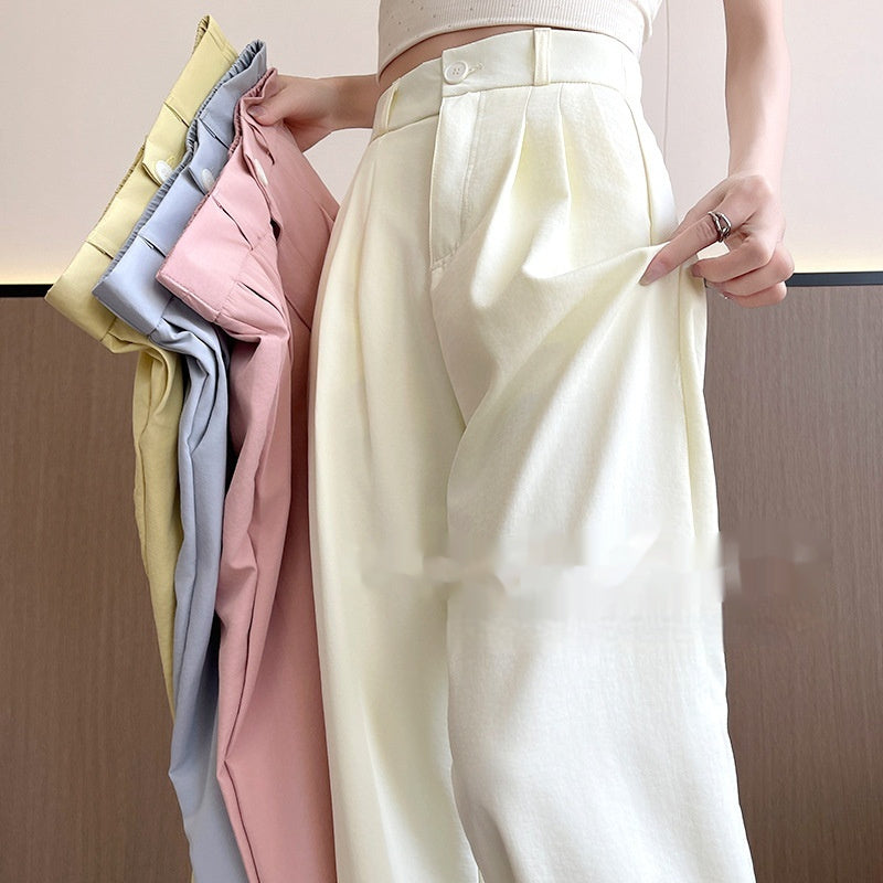 Women's ivory wide-leg pants