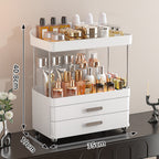 Four-tier makeup and skincare organizer