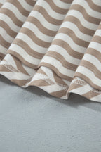 Brown Stripe Color-Block Shift Dress