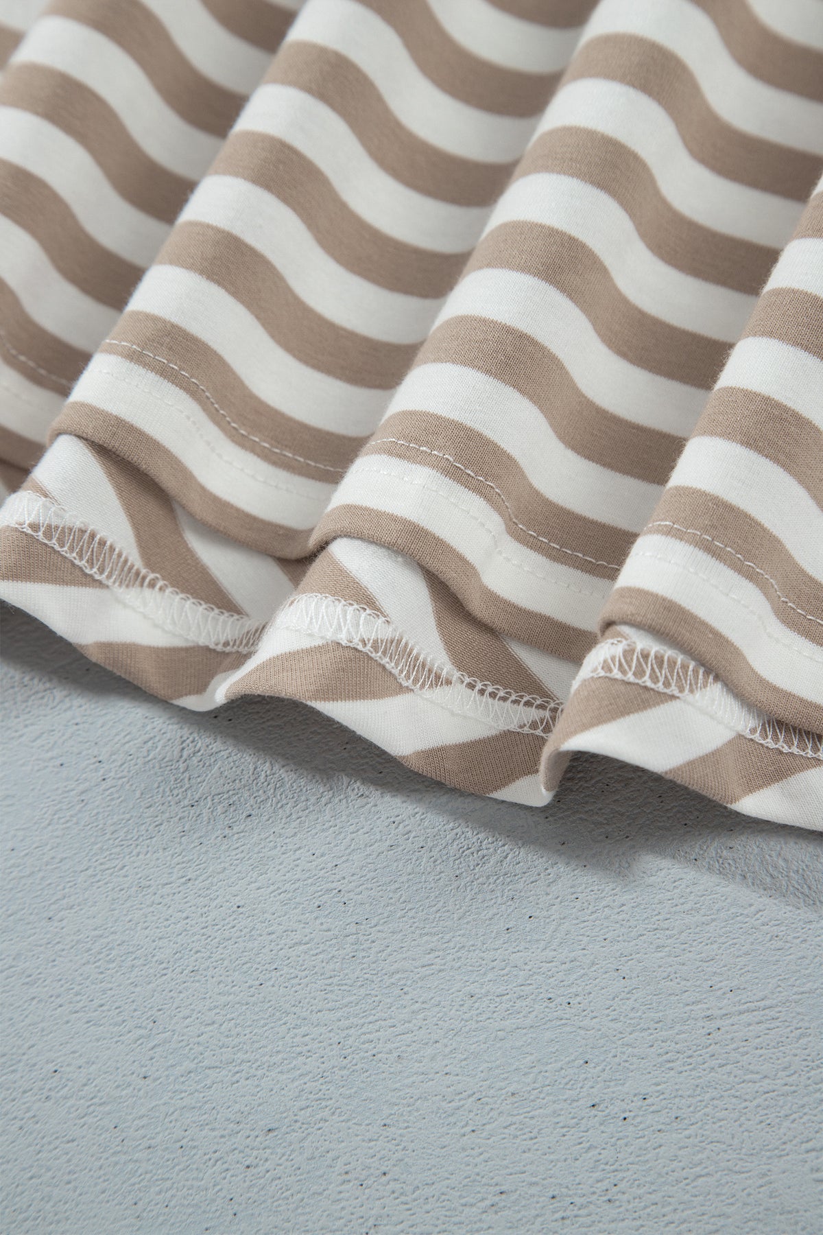 Brown Stripe Color-Block Shift Dress